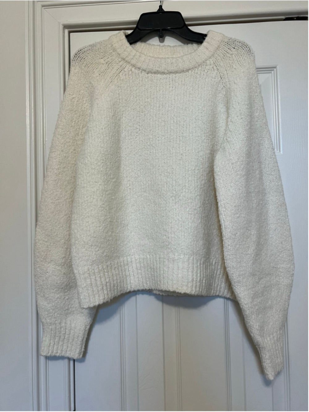 NWT Women's Banana Republic Crew Neck Cotton Wool Blend Sweater Cream Size M